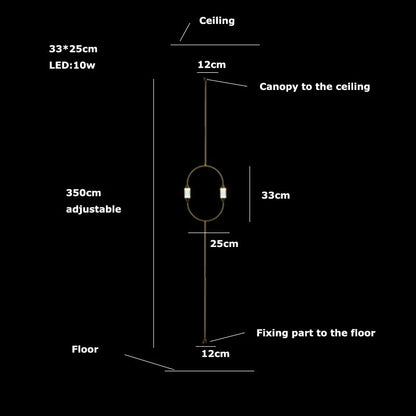 Cirque Floor-to-Ceiling Ellipse Lamp - Procure Décor
