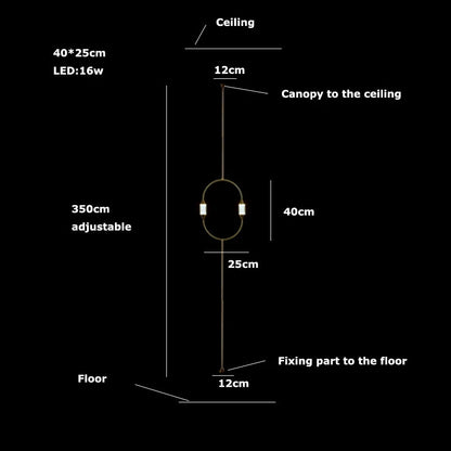 Cirque Floor-to-Ceiling Ellipse Lamp - Procure Décor
